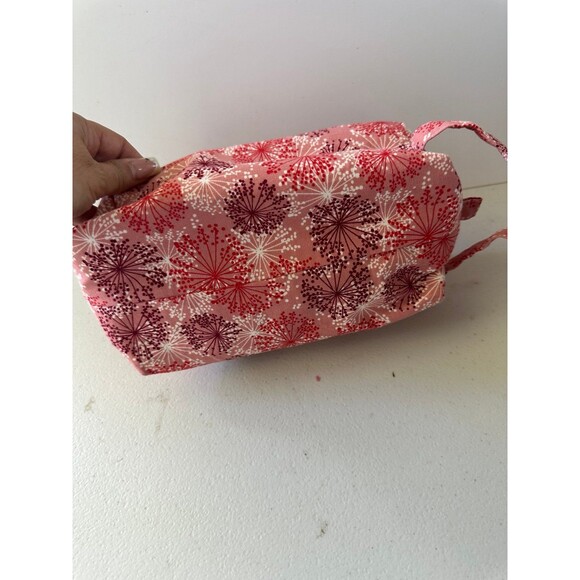 Handmade Handcrafted All Over Dandelion Like Asian Inspired Cosmetic Travel Bag - Picture 4 of 5